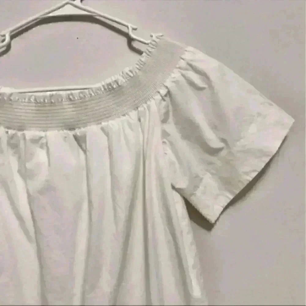 J crew white off the shoulder knee length dress in size 00